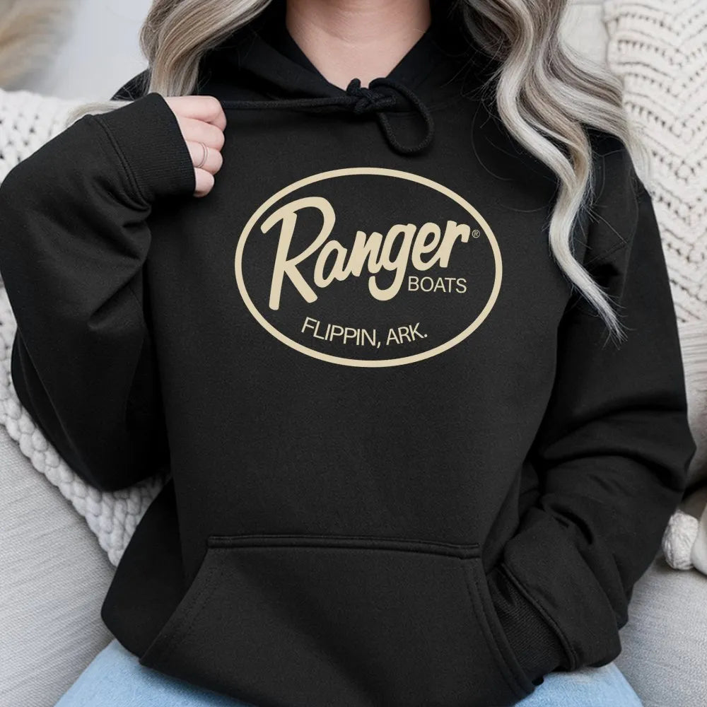 Ranger Boats Logo Hoodie | Vintage Fishing Brand Graphic | Soft Cotton-Polyester Blend | Premium Gift for Anglers and Outdoor