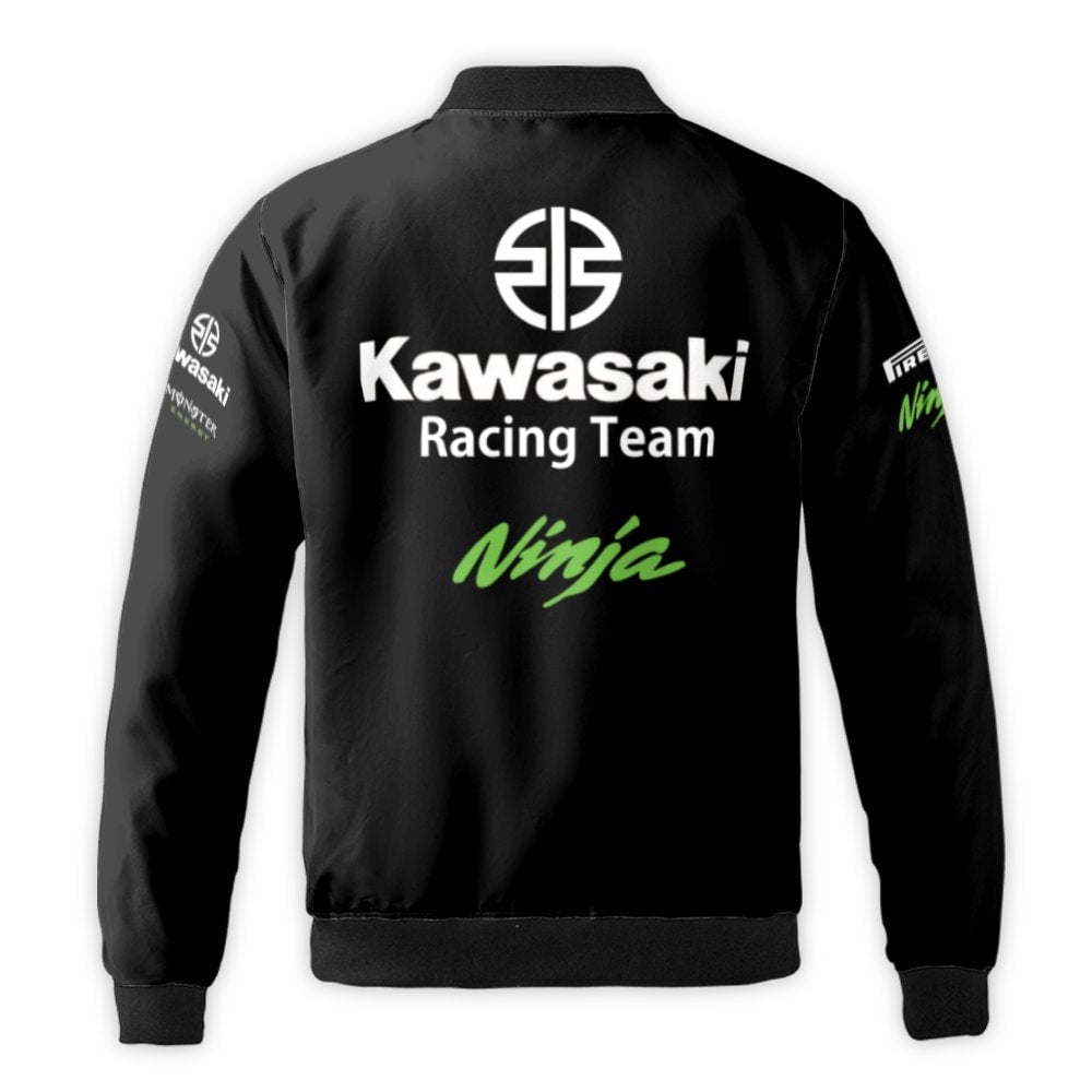 Kawasaki Racing Team Bomber Jacket | Ninja Motorsport Streetwear | Durable Nylon Shell Quilted Coat | Premium Biker Gift For 