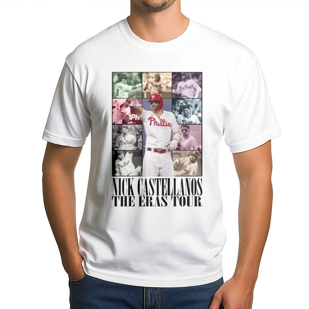 Nick Castellanos T-Shirt | Philadelphia Phillies Photo Collage Eras Tour Graphic | Premium Cotton Unisex Tee | Baseball Fan G