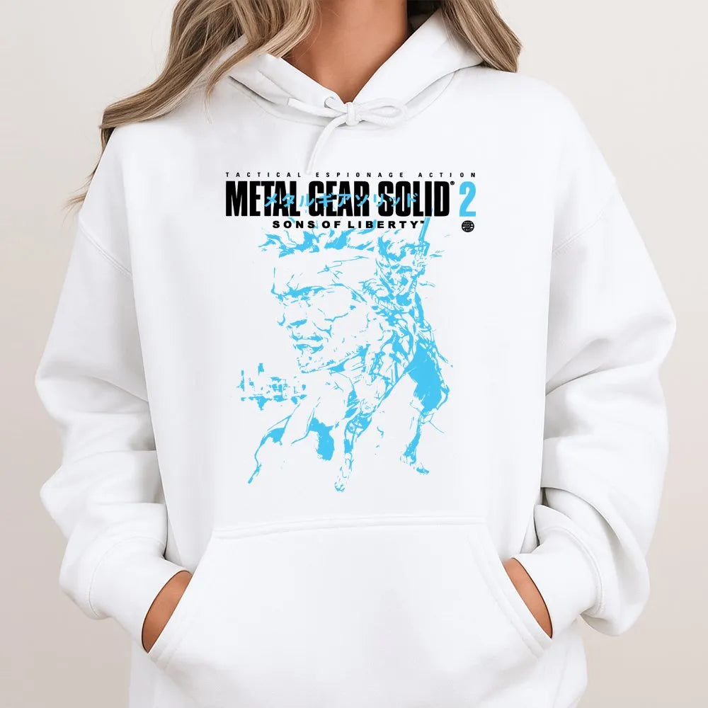 Tactical Espionage Action Hoodie | Retro MGS 2 Video Game Graphic | Premium Cotton Blend | Gift for Gamers and Stealth Action