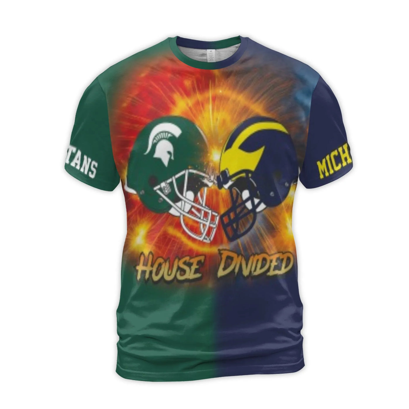 House Divided T-Shirt | Michigan State vs Michigan Football Rivalry | Premium 3D Graphic Tee | Gift for College Sports Fans