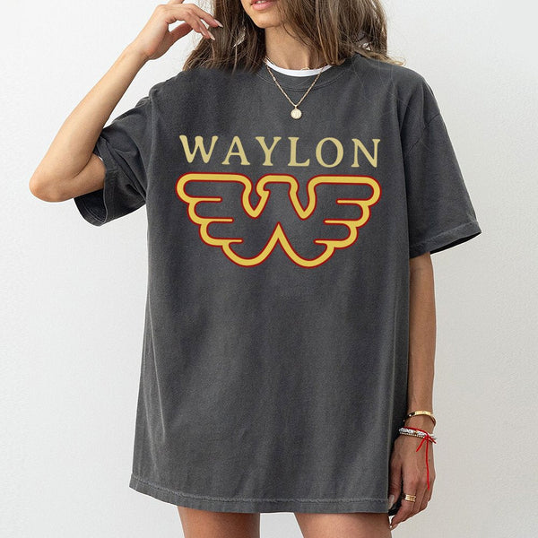 Waylon Jennings T-Shirt | Retro Flying W Logo Graphic | 100% Cotton Premium Tee | Classic Country Music Fan Gift for Men and 