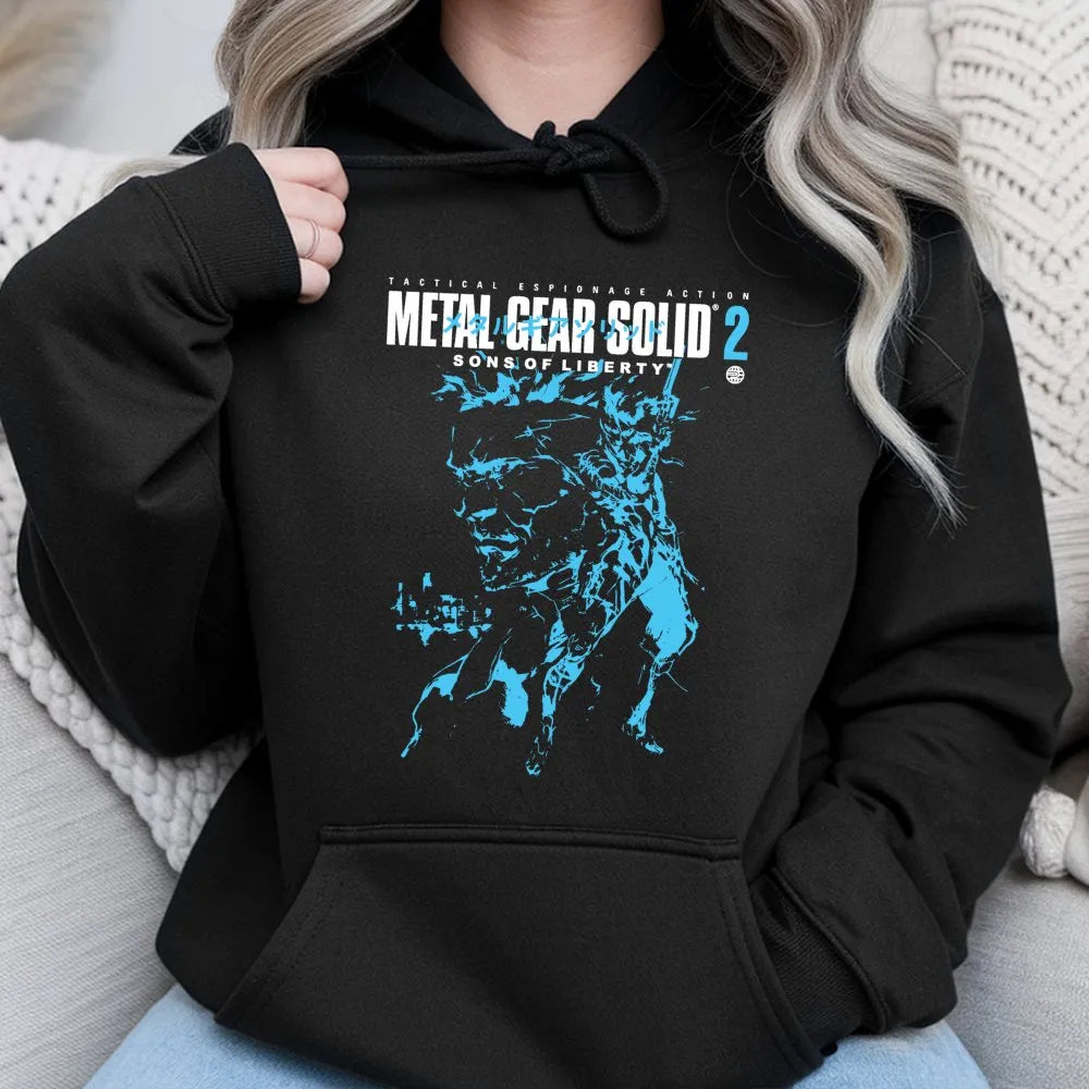Tactical Espionage Action Hoodie | Retro MGS 2 Video Game Graphic | Premium Cotton Blend | Gift for Gamers and Stealth Action