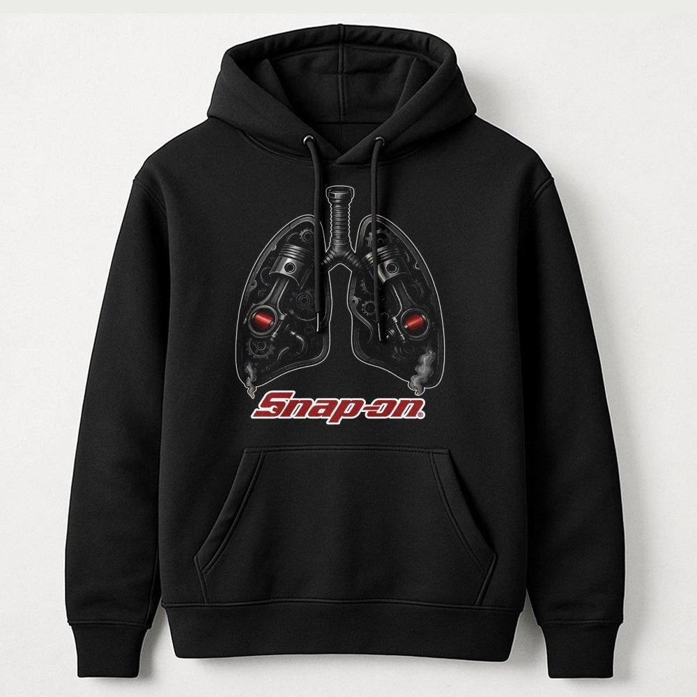 Mechanical Lungs Hoodie | Piston Engine Graphic Design | Premium Cotton Blend | Gift For Mechanics And Auto Enthusiasts