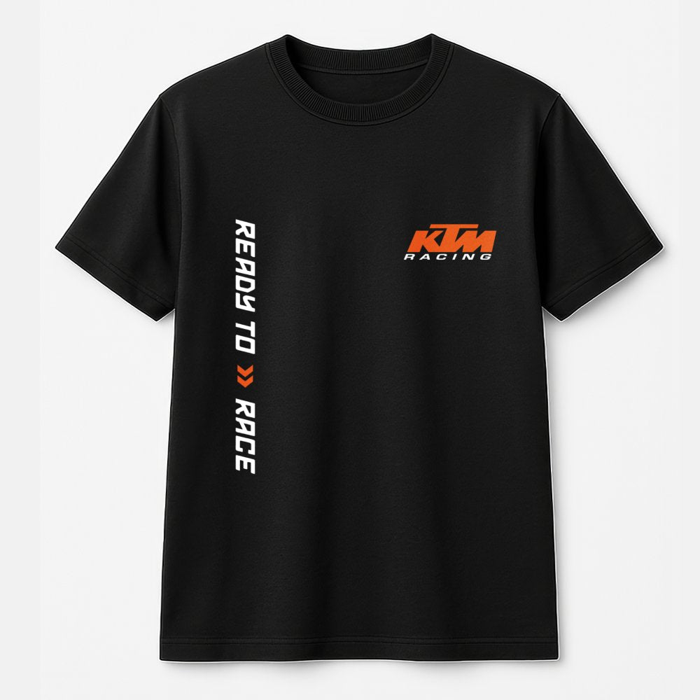 KTM Racing T-Shirt | Ready To Race Graphic Print | Premium 100% Cotton | Motorsport Enthusiast Gift For Men And Women