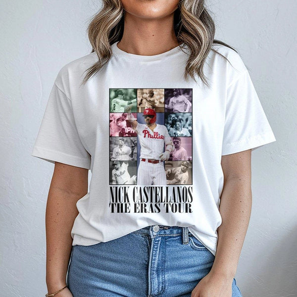 Nick Castellanos T-Shirt | Philadelphia Phillies Photo Collage Eras Tour Graphic | Premium Cotton Unisex Tee | Baseball Fan G