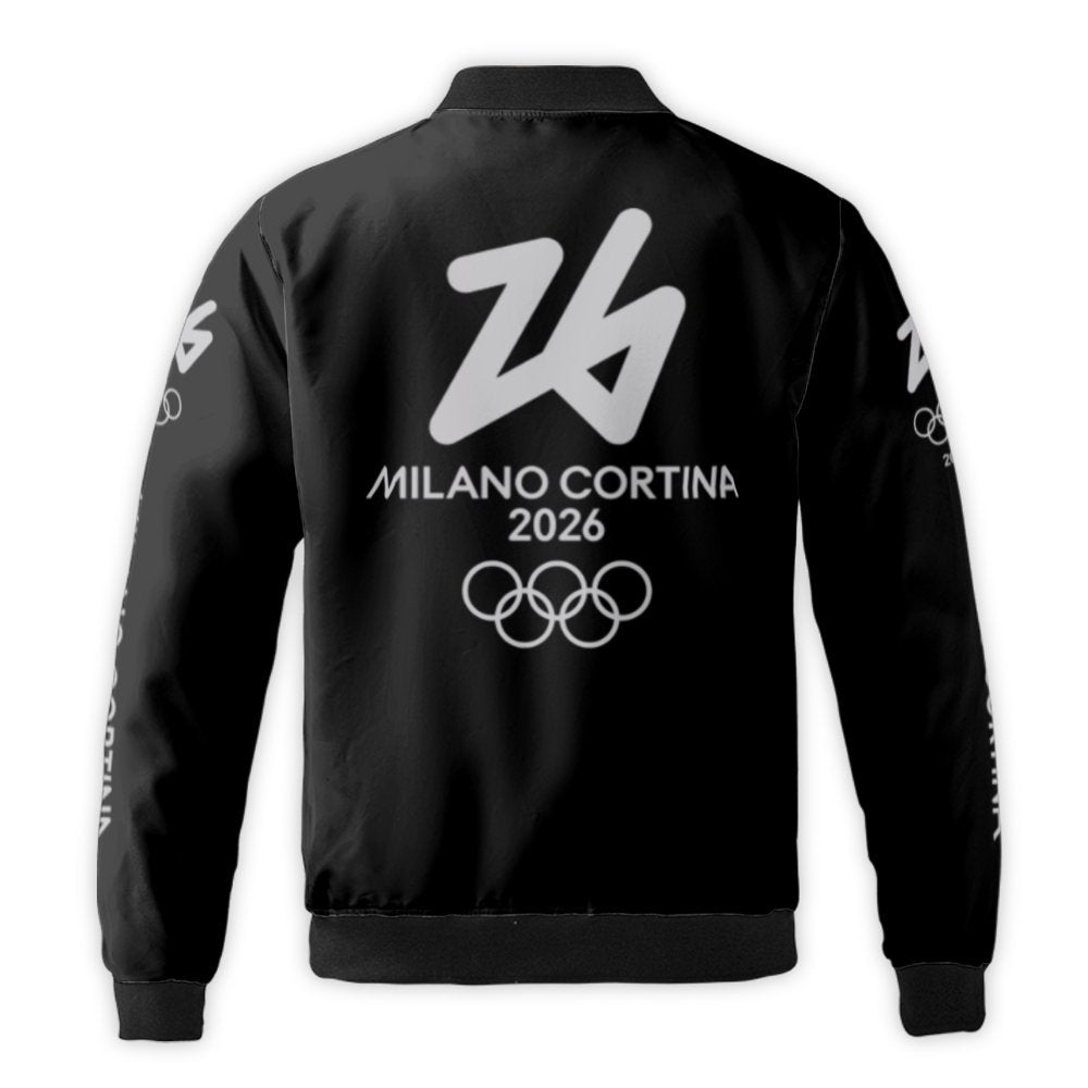 Milano Cortina 2026 Winter Games Bomber Jacket | Commemorative Olympic Spirit Design | Durable Nylon Shell & Quilted Lining |