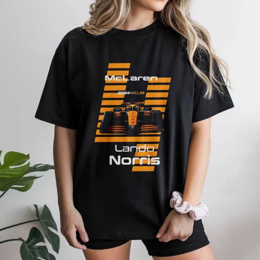 Lando Norris Formula 1 T-Shirt | McLaren Racing MCL38 Graphic | Premium Cotton F1 Apparel | Perfect Gift for Grand Prix Fans