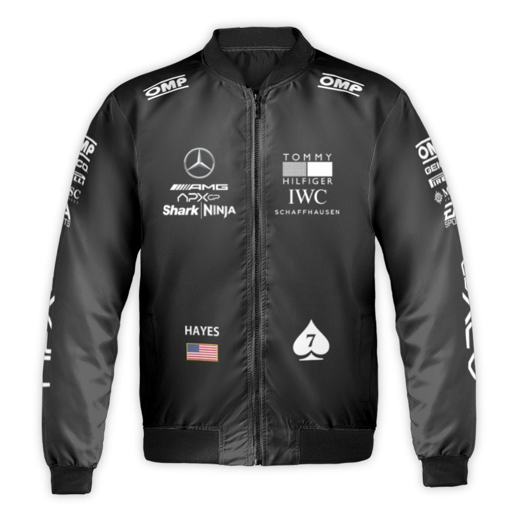 F1 Inspired Bomber Jacket | APXGP Racing Team Graphic | Durable Nylon Outerwear | Premium Streetwear Gift for Motorsport Fans