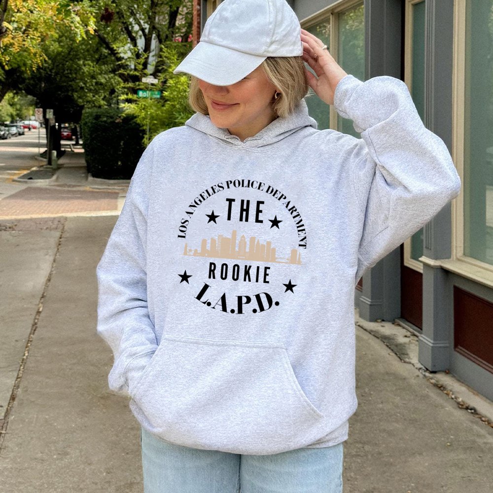 LAPD Skyline Hoodie | The Rookie TV Show Inspired Graphic Sweatshirt | Cotton-Polyester Blend | Unisex Gift for Police Series