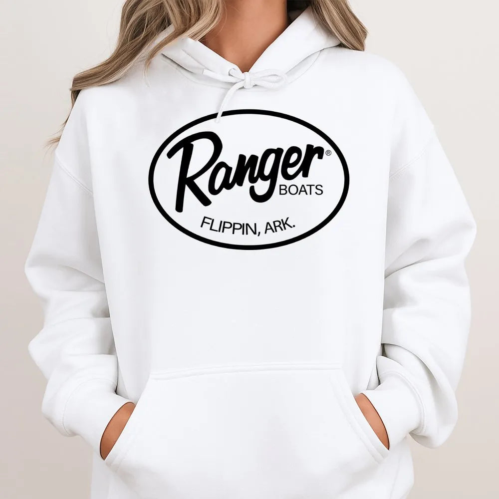 Ranger Boats Logo Hoodie | Vintage Fishing Brand Graphic | Soft Cotton-Polyester Blend | Premium Gift for Anglers and Outdoor