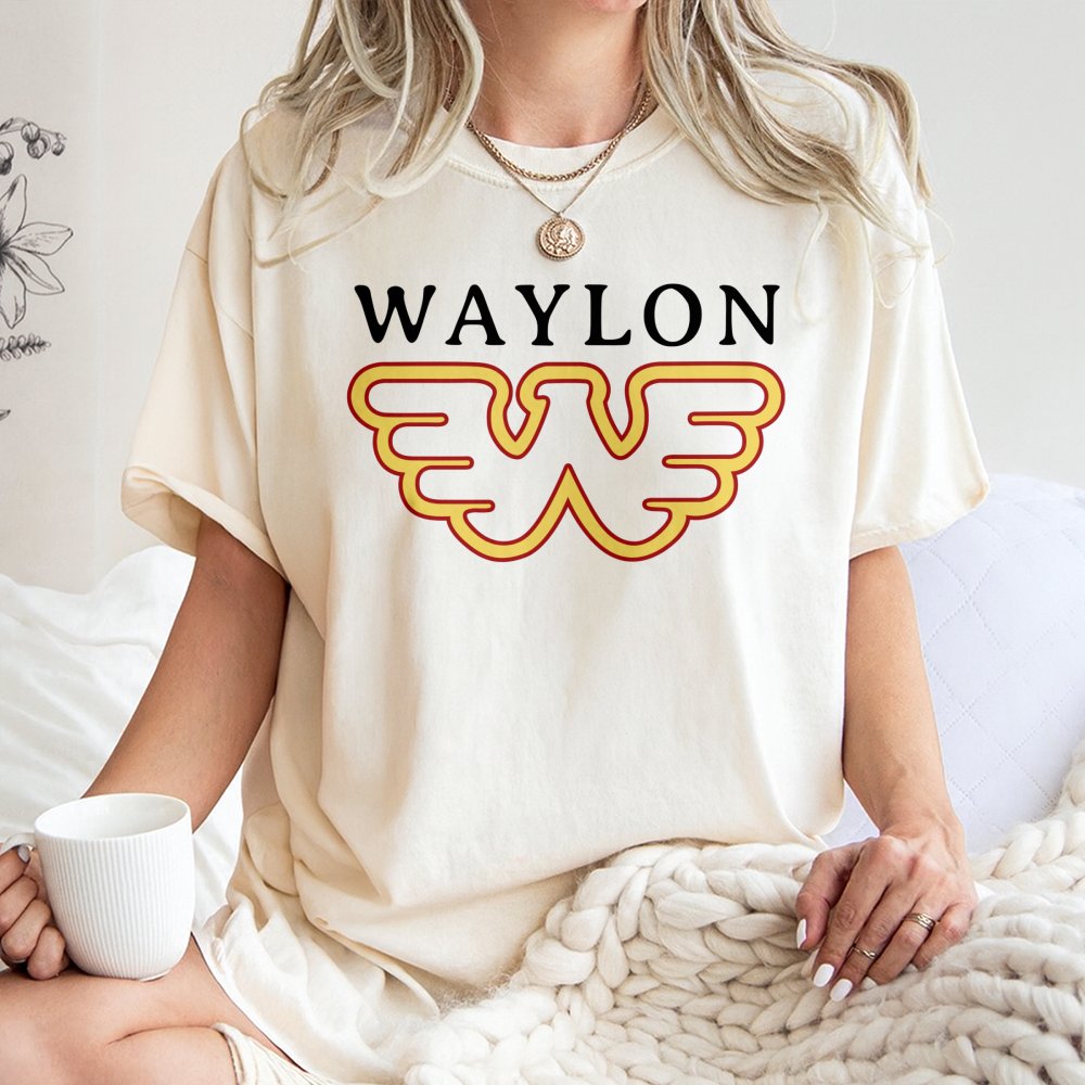 Waylon Jennings T-Shirt | Retro Flying W Logo Graphic | 100% Cotton Premium Tee | Classic Country Music Fan Gift for Men and 