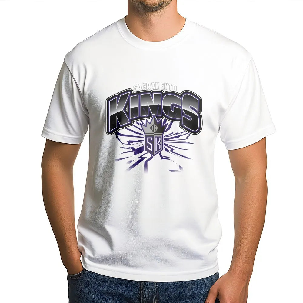 Sacramento Kings Graphic T-Shirt | Shattered Crown Basketball Logo | Soft Premium Cotton | Unisex Fan Apparel & Gift for NBA 