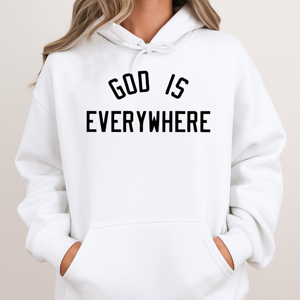 God Is Everywhere Hoodie | Minimalist Faith Based Graphic | Premium Cotton Blend | Christian Gift for Men and Women