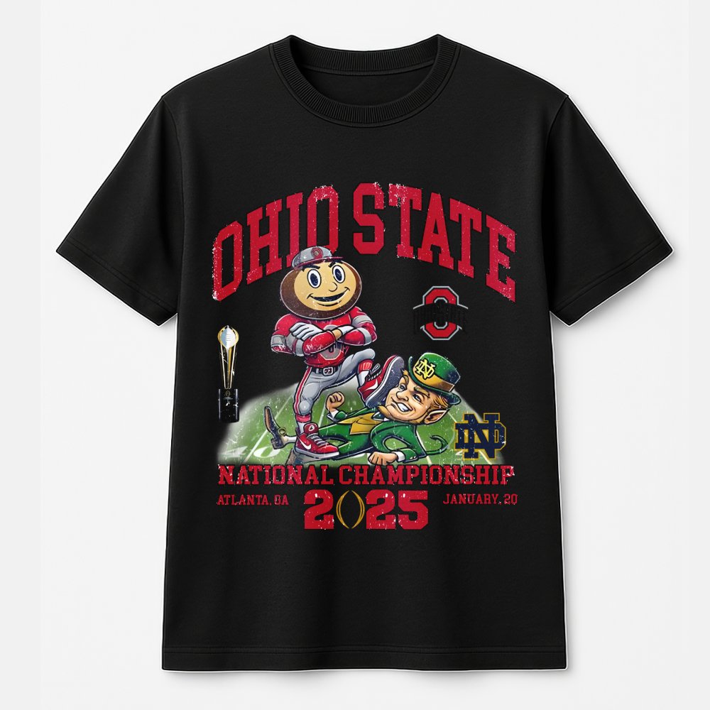 Ohio State Football 2025 National Champions T-Shirt | Vintage Mascot Graphic Print | Premium Soft Cotton | Unisex Fan Apparel
