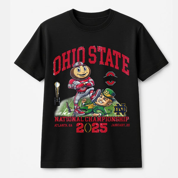 Ohio State Football 2025 National Champions T-Shirt | Vintage Mascot Graphic Print | Premium Soft Cotton | Unisex Fan Apparel