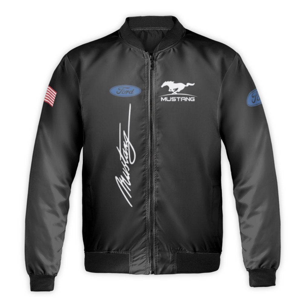 Ford Mustang Bomber Jacket | Classic American Muscle Car Design | Durable Nylon Quilted Lining | Gift for Car Enthusiasts & M