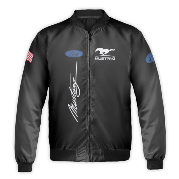 Ford Mustang Bomber Jacket | Classic American Muscle Car Design | Durable Nylon Quilted Lining | Gift for Car Enthusiasts & M