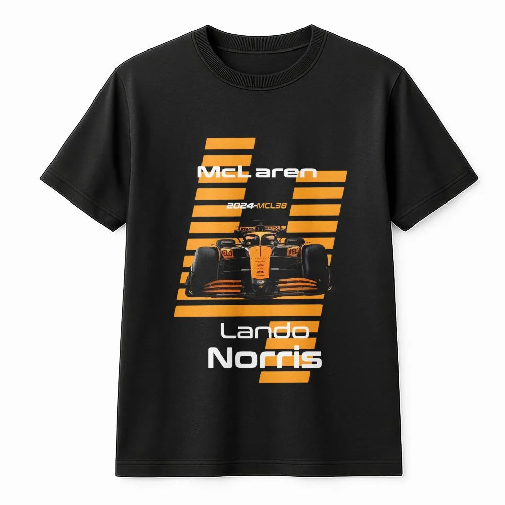 Lando Norris Formula 1 T-Shirt | McLaren Racing MCL38 Graphic | Premium Cotton F1 Apparel | Perfect Gift for Grand Prix Fans