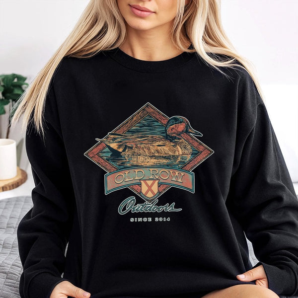 Duck Hunting Sweatshirt | Vintage Mallard Waterfowl Graphic | Soft Cotton Blend Crewneck | Outdoor Sports Gift for Hunters