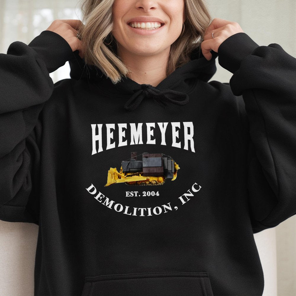 Heemeyer Demolition Hoodie | Heavy Equipment Bulldozer Graphic | Premium Cotton Blend | Gift For Construction Workers & Machi
