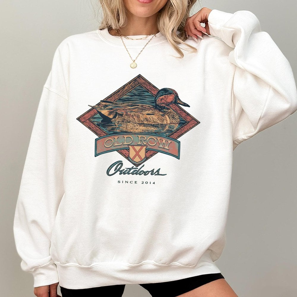 Duck Hunting Sweatshirt | Vintage Mallard Waterfowl Graphic | Soft Cotton Blend Crewneck | Outdoor Sports Gift for Hunters