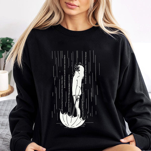 Bring Me The Horizon Lyric Sweatshirt | Rainy Day Aesthetic Graphic Design | Premium Cotton Blend | Gift For Alternative Rock