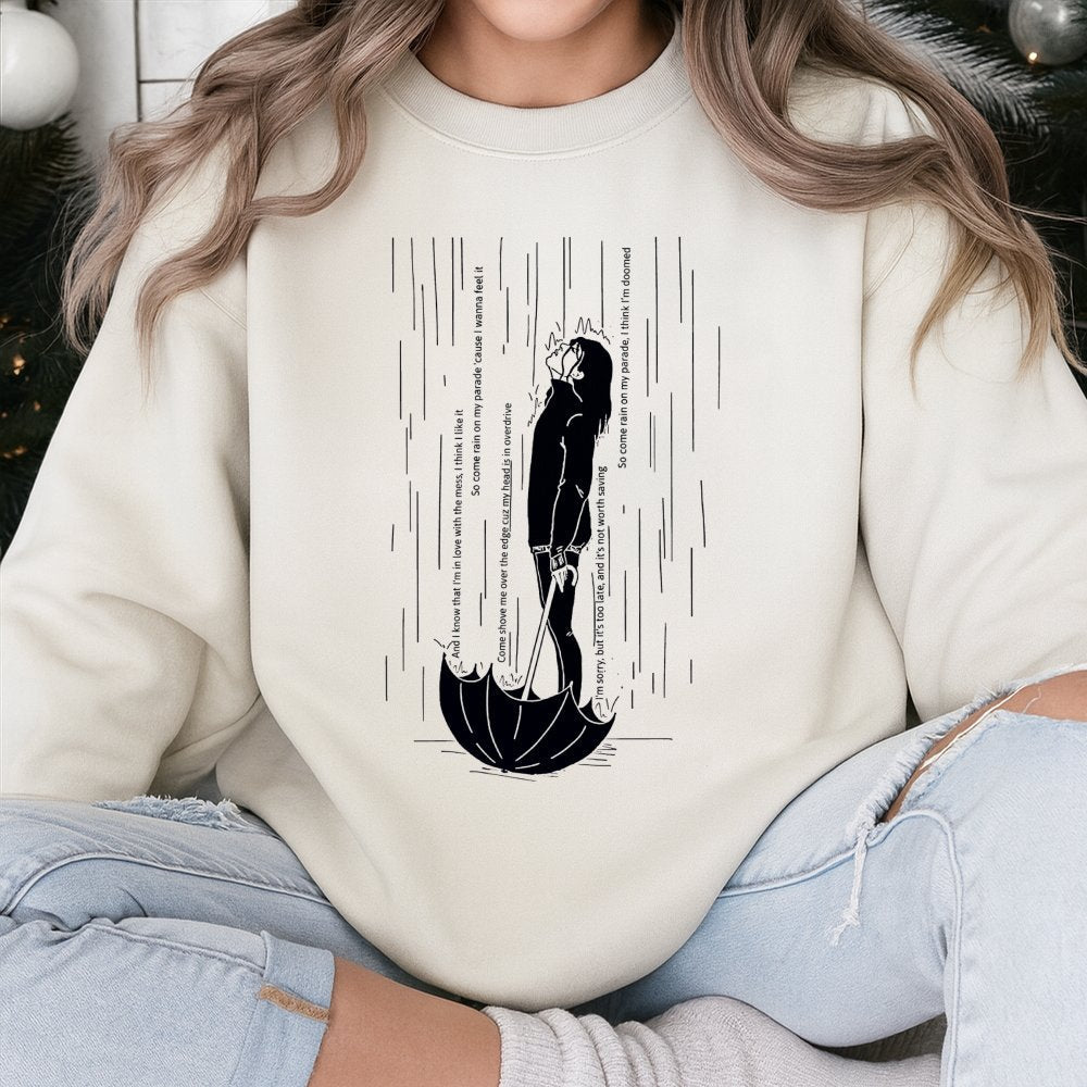 Bring Me The Horizon Lyric Sweatshirt | Rainy Day Aesthetic Graphic Design | Premium Cotton Blend | Gift For Alternative Rock