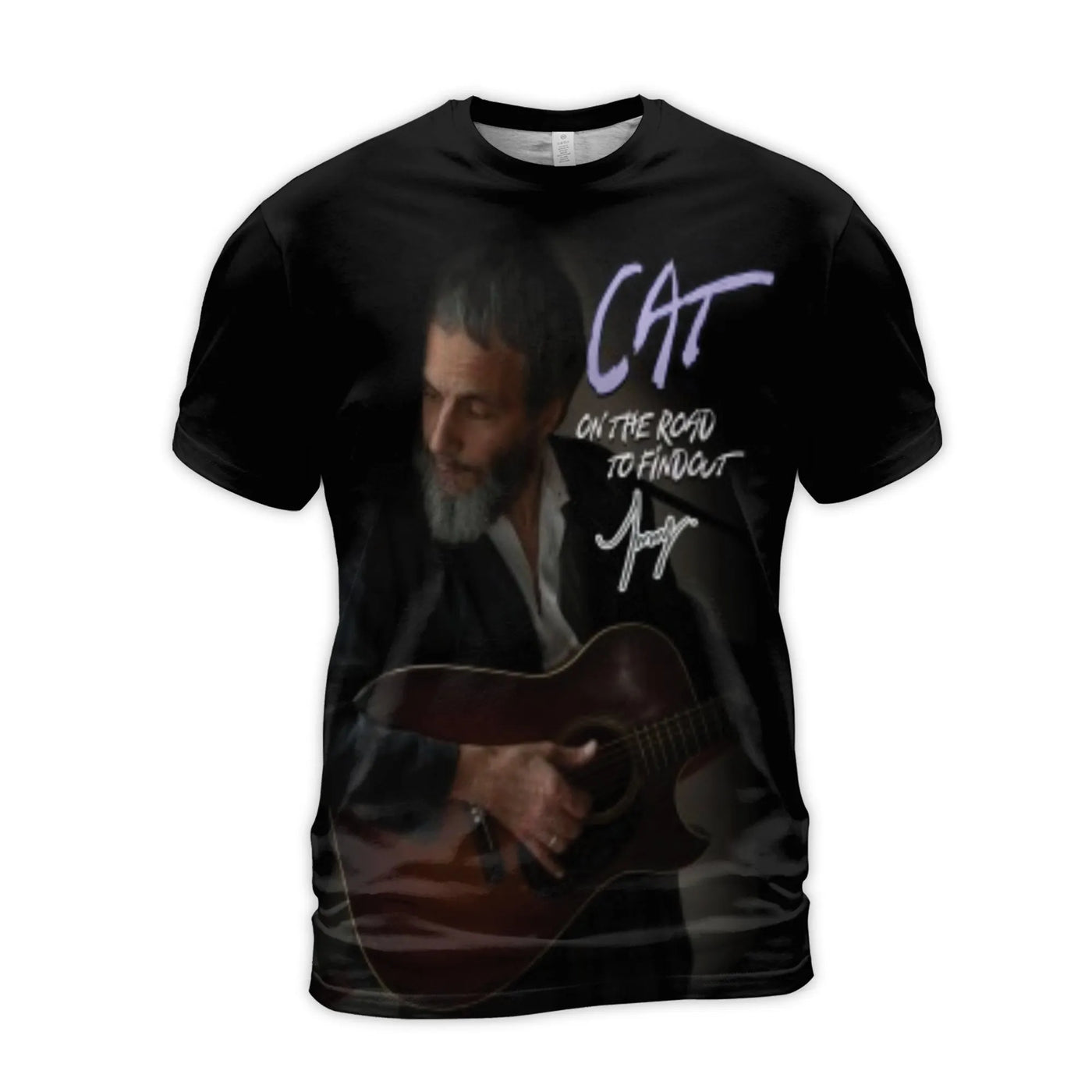 Cat Stevens T-Shirt | On The Road To Findout Book Tour Graphic | Premium Polyester Blend | Music Legend Fan Gift