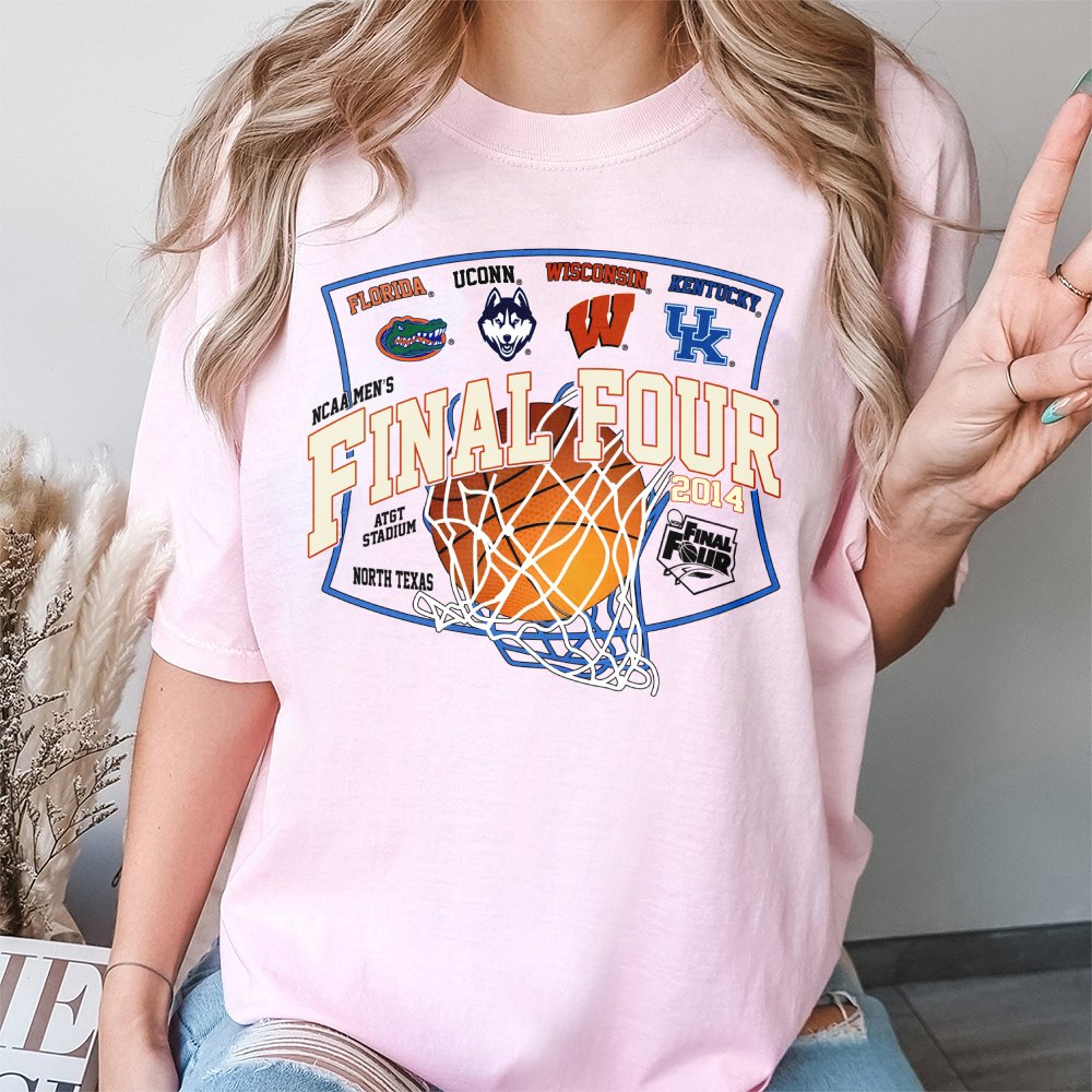 2014 NCAA Final Four T-Shirt | Vintage Basketball Tournament Graphic Tee | 100% Cotton Premium Apparel | College Sports Fan G