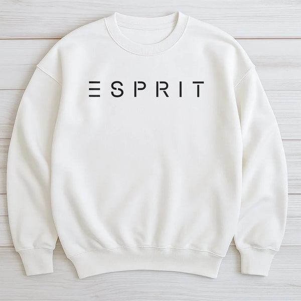 Esprit Logo Sweatshirt | Minimalist Graphic Pullover | Soft Cotton Blend Premium Quality | Unisex Casual Crewneck Gift for Me