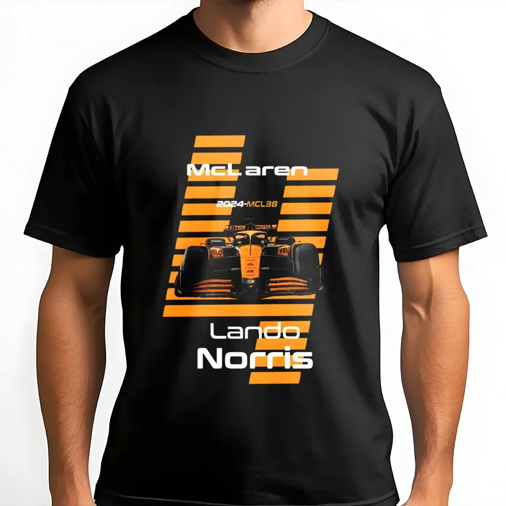 Lando Norris Formula 1 T-Shirt | McLaren Racing MCL38 Graphic | Premium Cotton F1 Apparel | Perfect Gift for Grand Prix Fans