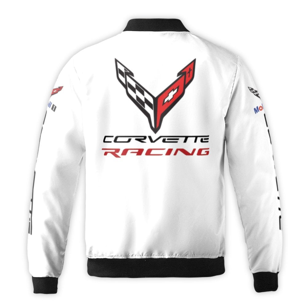Corvette Racing Bomber Jacket | Chevrolet Motorsport Streetwear | Durable Nylon Shell | Premium Gift for Car Enthusiasts