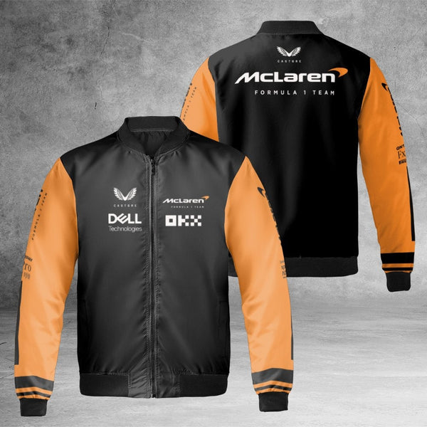 McLaren F1 Team Bomber Jacket | Papaya Orange Racing Motorsport Gear | Premium Nylon Streetwear | Unisex Formula 1 Fan Gift