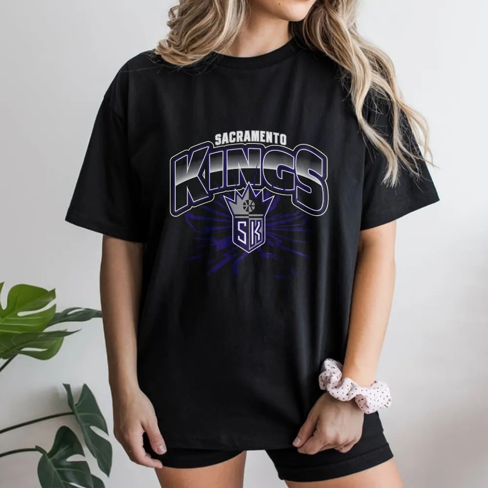 Sacramento Kings Graphic T-Shirt | Shattered Crown Basketball Logo | Soft Premium Cotton | Unisex Fan Apparel & Gift for NBA 