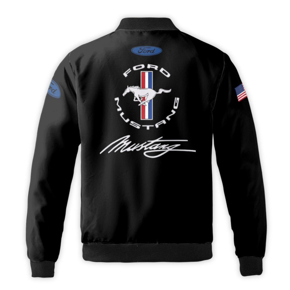 Ford Mustang Bomber Jacket | Classic American Muscle Car Design | Durable Nylon Quilted Lining | Gift for Car Enthusiasts & M