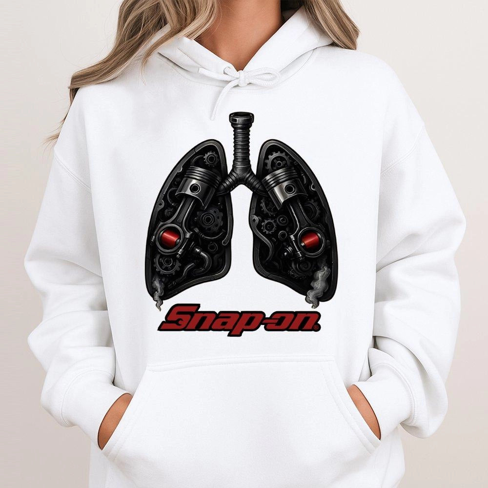 Mechanical Lungs Hoodie | Piston Engine Graphic Design | Premium Cotton Blend | Gift For Mechanics And Auto Enthusiasts
