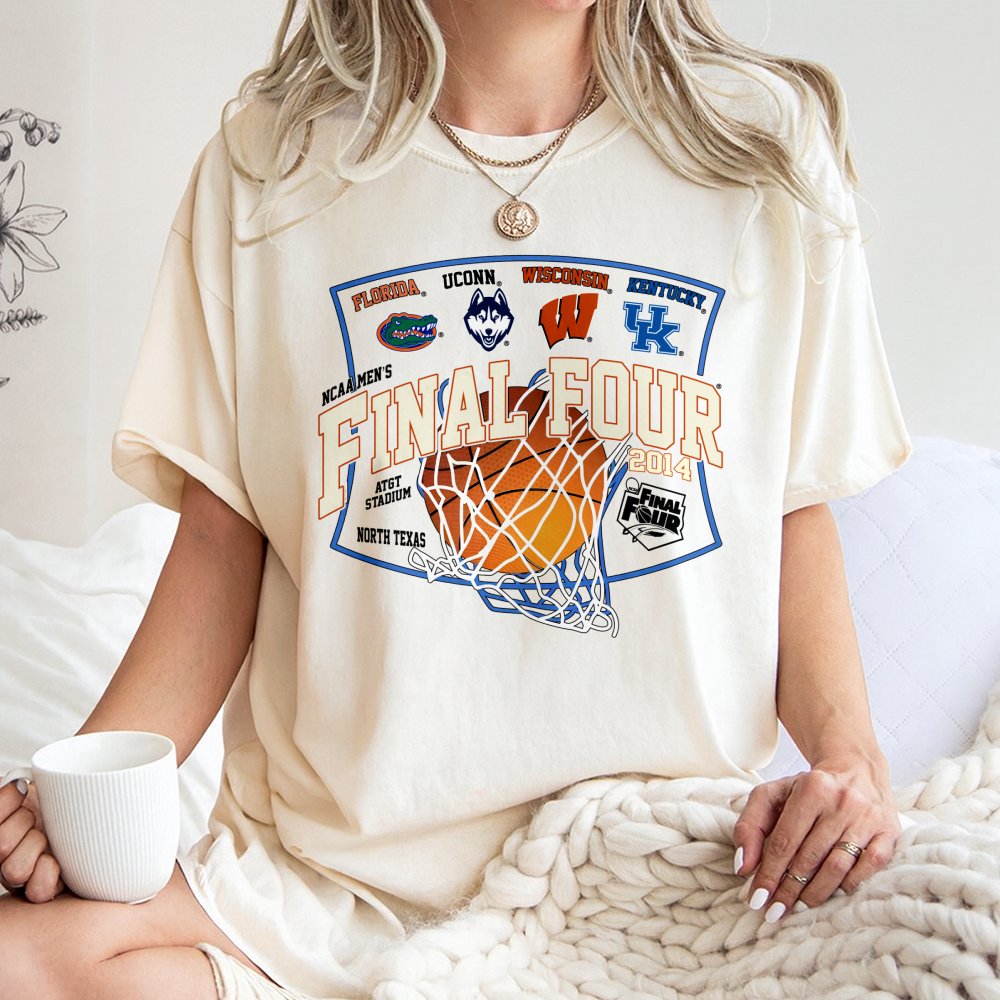 2014 NCAA Final Four T-Shirt | Vintage Basketball Tournament Graphic Tee | 100% Cotton Premium Apparel | College Sports Fan G