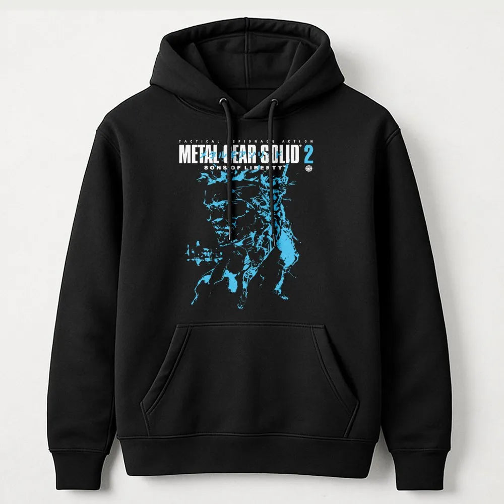 Tactical Espionage Action Hoodie | Retro MGS 2 Video Game Graphic | Premium Cotton Blend | Gift for Gamers and Stealth Action