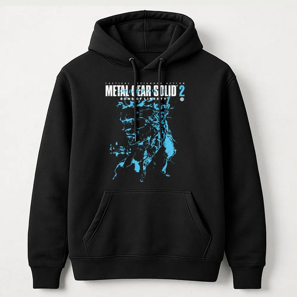 Tactical Espionage Action Hoodie | Retro MGS 2 Video Game Graphic | Premium Cotton Blend | Gift for Gamers and Stealth Action