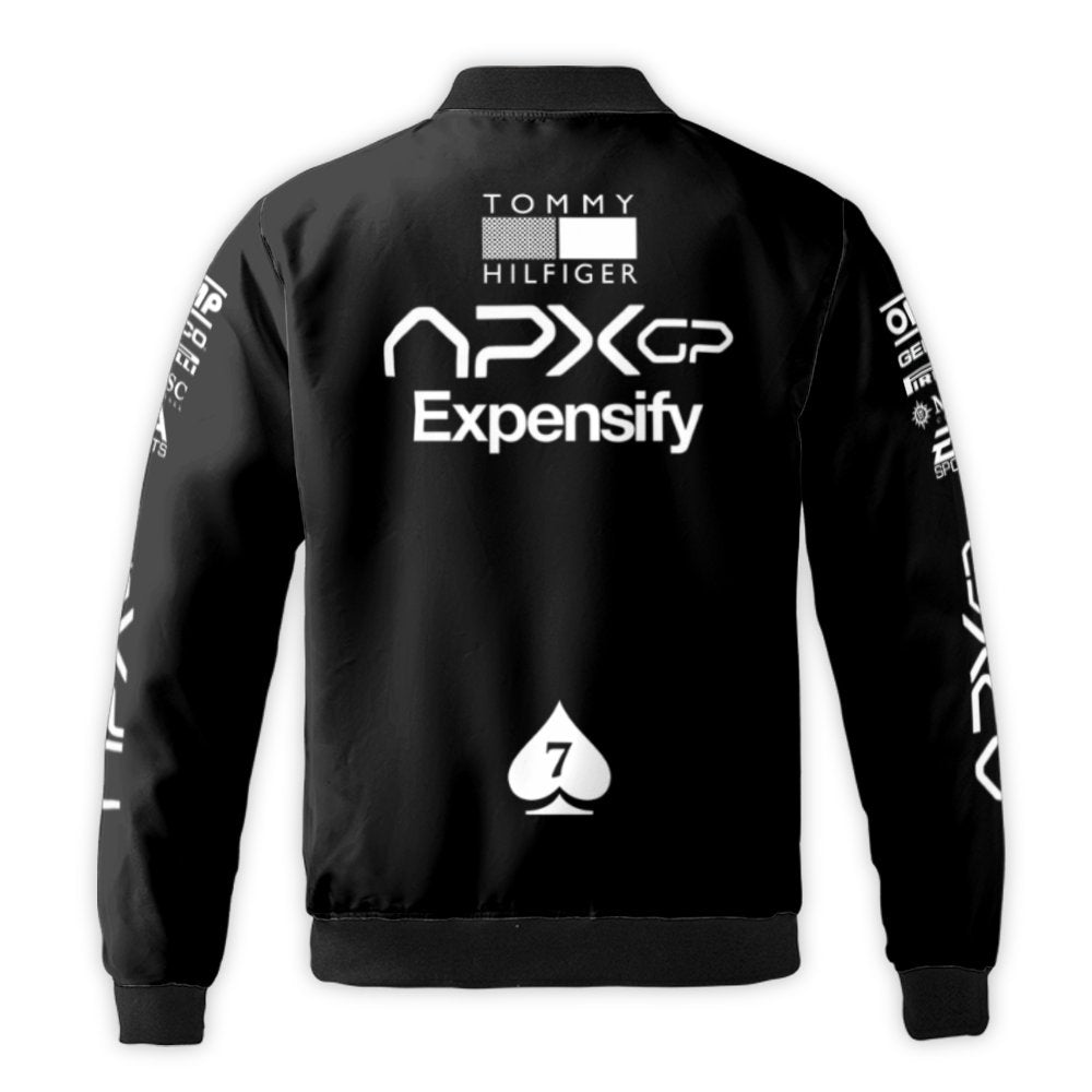 F1 Inspired Bomber Jacket | APXGP Racing Team Graphic | Durable Nylon Outerwear | Premium Streetwear Gift for Motorsport Fans