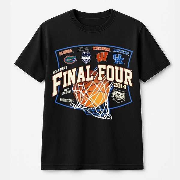 2014 NCAA Final Four T-Shirt | Vintage Basketball Tournament Graphic Tee | 100% Cotton Premium Apparel | College Sports Fan G