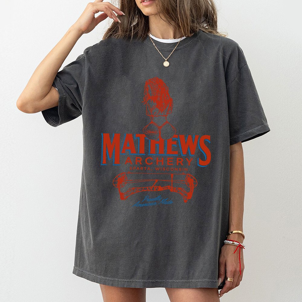 Mathews Archery T-Shirt | Retro Bowhunter Graphic Design | 100% Cotton Premium Tee | Gift For Archery Fans And Bowhunting Ent