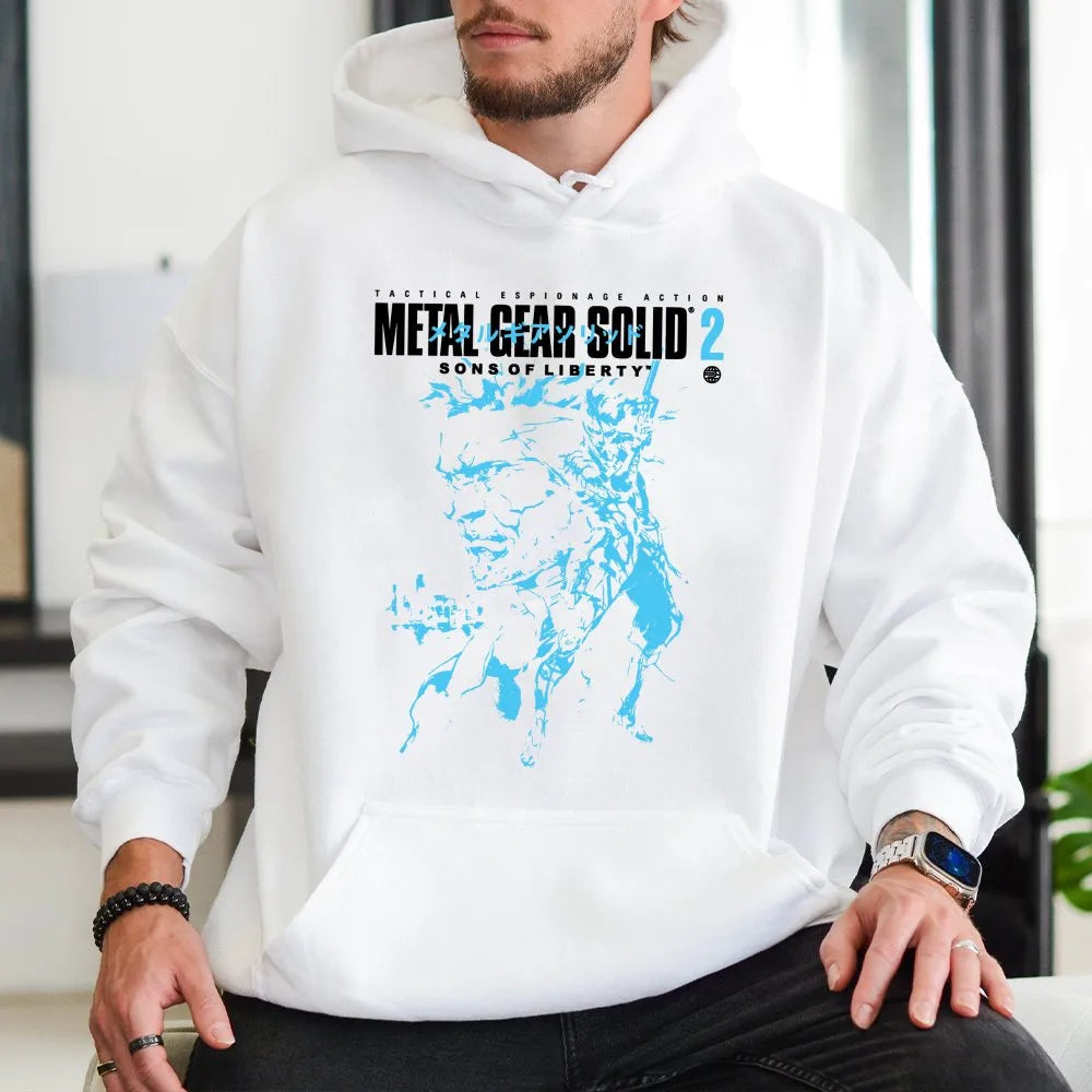 Tactical Espionage Action Hoodie | Retro MGS 2 Video Game Graphic | Premium Cotton Blend | Gift for Gamers and Stealth Action