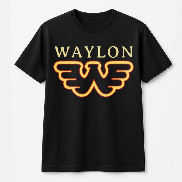 Waylon Jennings T-Shirt | Retro Flying W Logo Graphic | 100% Cotton Premium Tee | Classic Country Music Fan Gift for Men and 