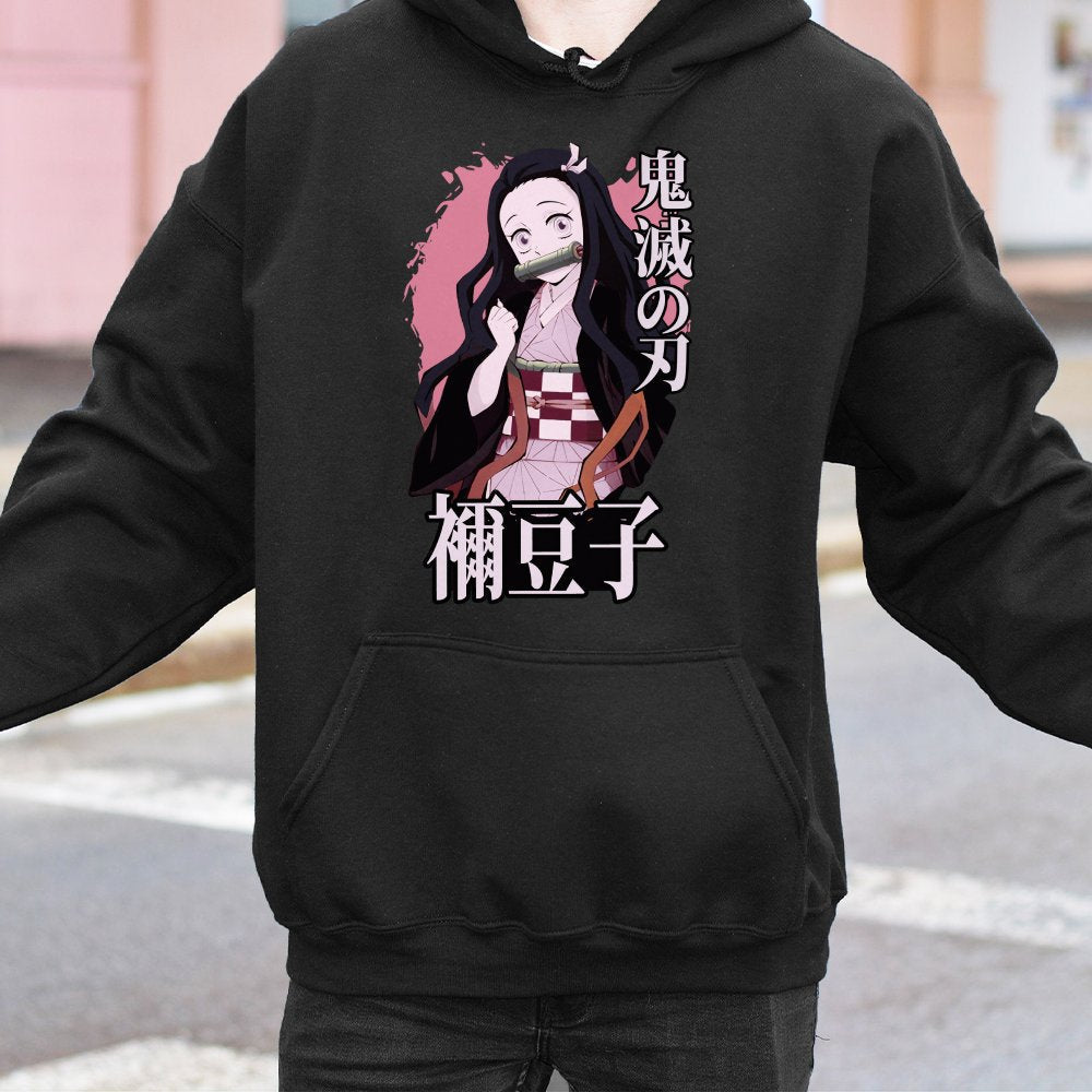 Nezuko Kamado Hoodie | Demon Slayer Graphic Sweatshirt | Cotton-Polyester Blend | Anime Gift for Manga Fans