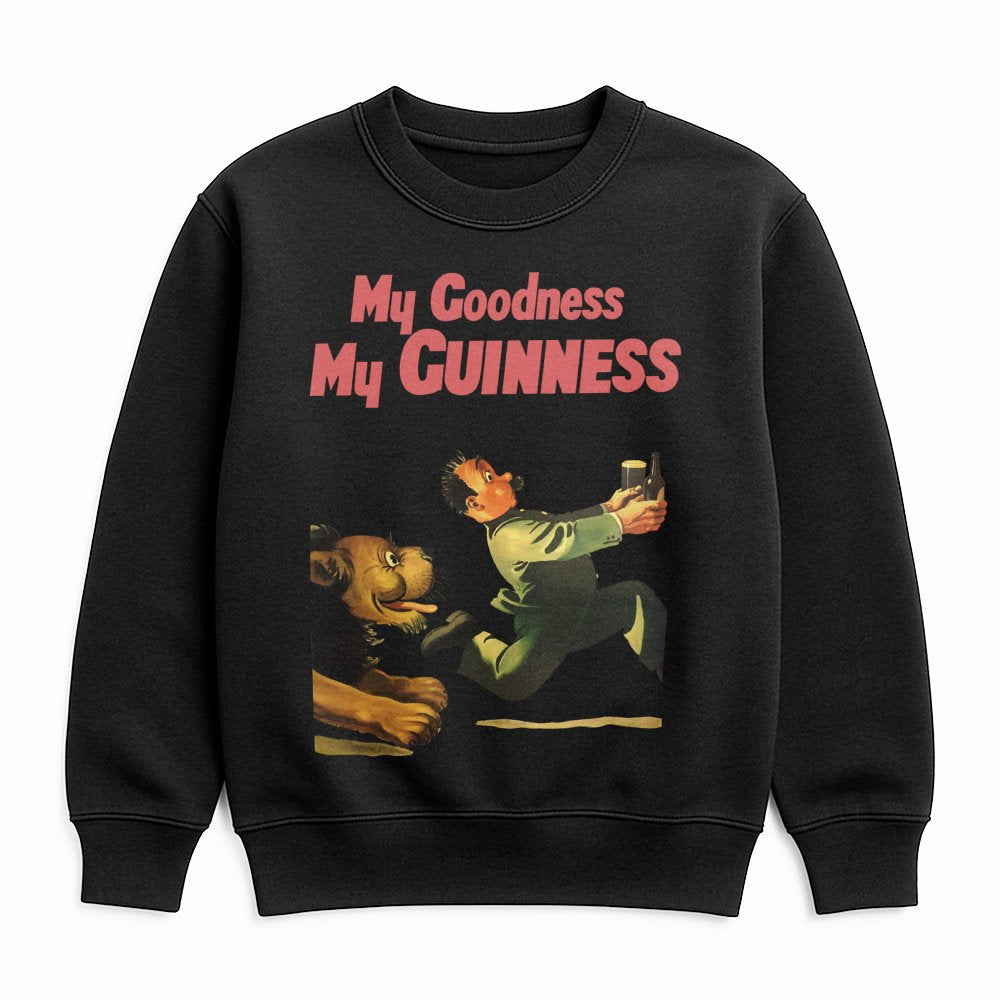 Guinness Sweatshirt | Vintage My Goodness My Guinness Advertising Graphic | Soft Cotton Blend Unisex Pullover | Retro Beer Lo
