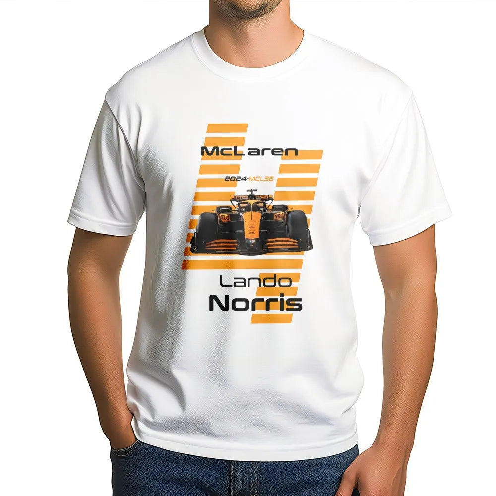 Lando Norris Formula 1 T-Shirt | McLaren Racing MCL38 Graphic | Premium Cotton F1 Apparel | Perfect Gift for Grand Prix Fans