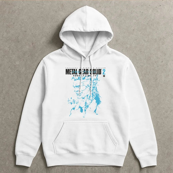 Tactical Espionage Action Hoodie | Retro MGS 2 Video Game Graphic | Premium Cotton Blend | Gift for Gamers and Stealth Action