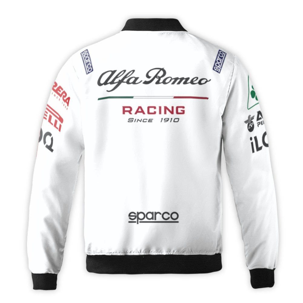 Alfa Romeo Racing Bomber Jacket | Formula 1 Inspired Streetwear | Nylon Shell & Quilted Lining | Premium Motorsport Gift for 